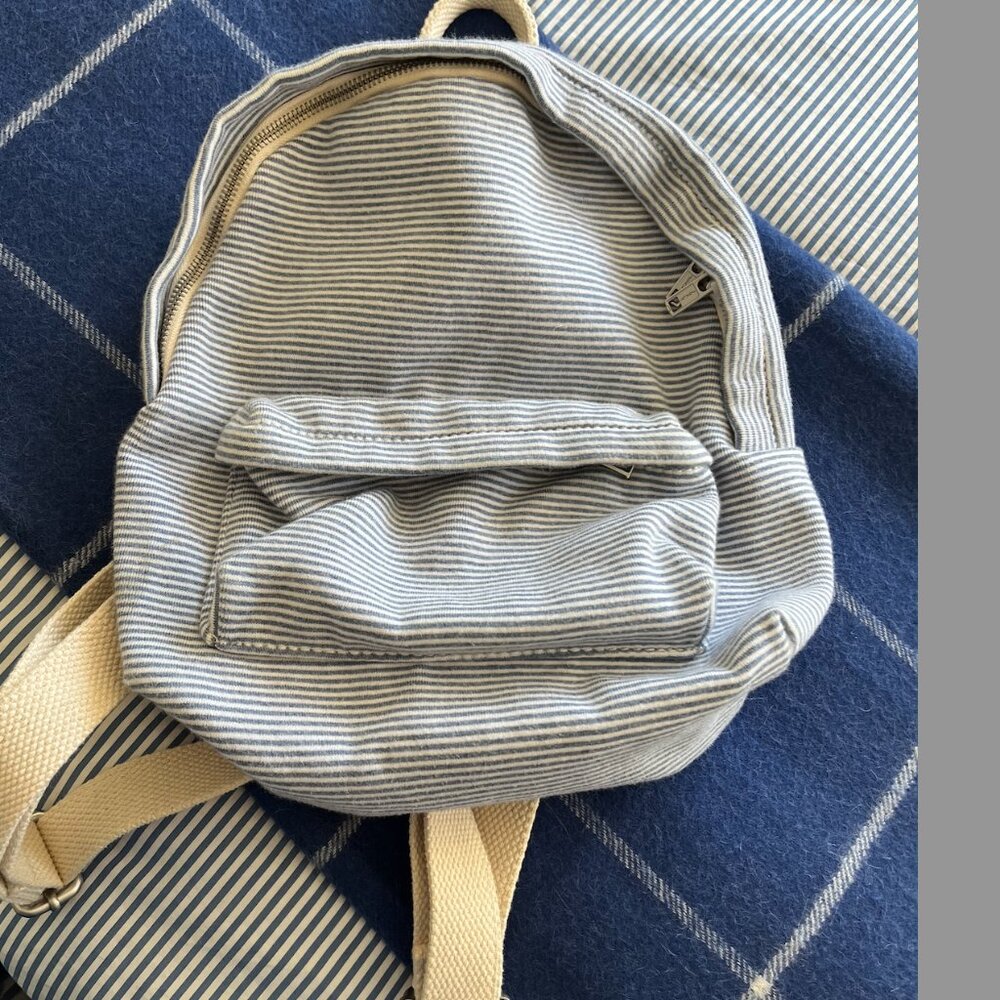 Brandy Melville  John Galt  Mini Backpack Light Blue Stripe